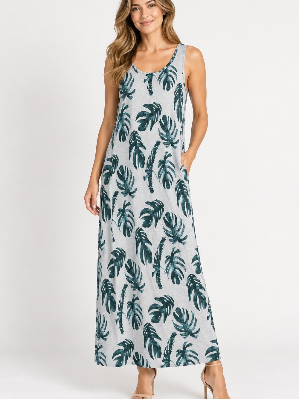 Tyler Böe Tropical Leaf Maxi Dress Large NWT
